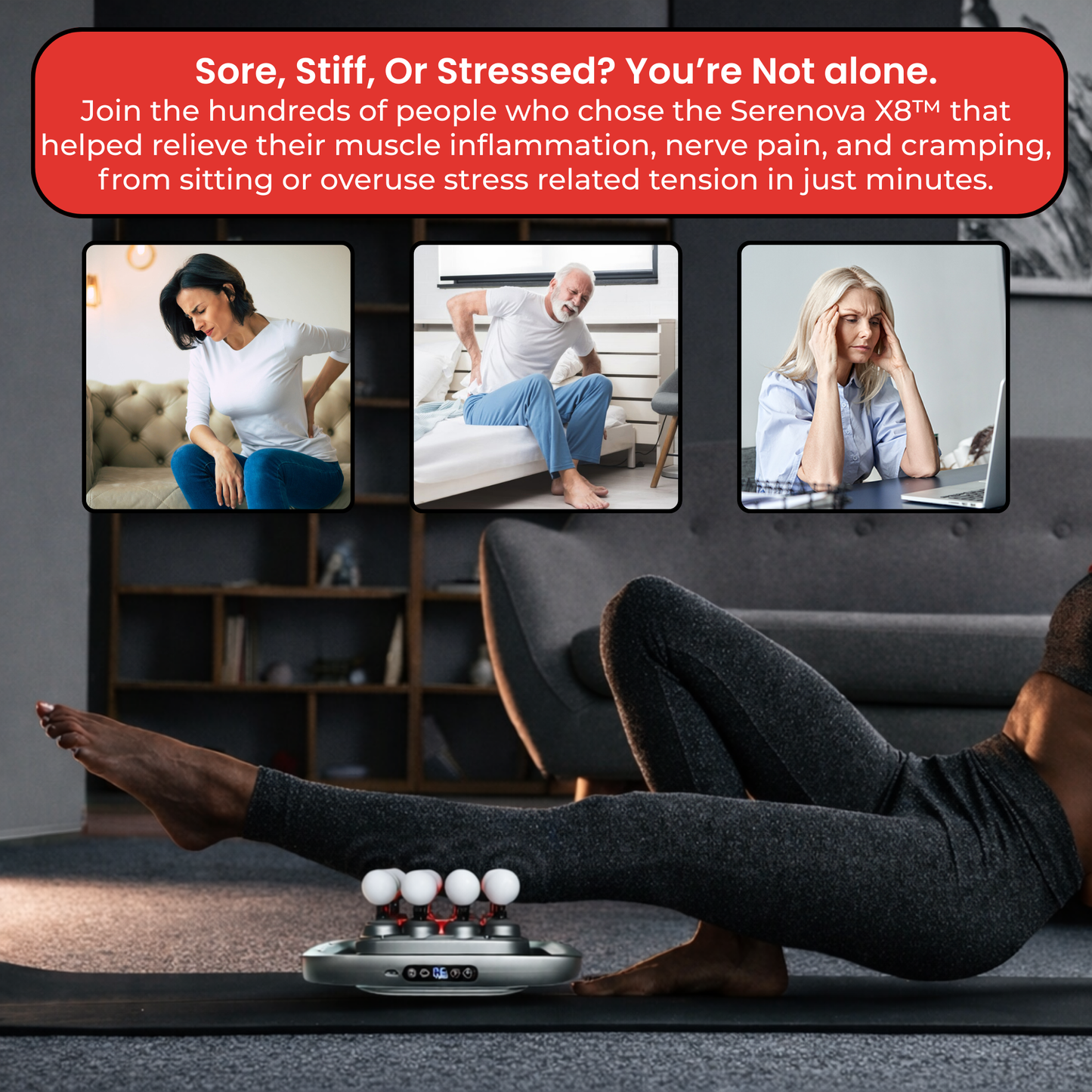 Serenova X8™ | Red-Light Therapy Massager